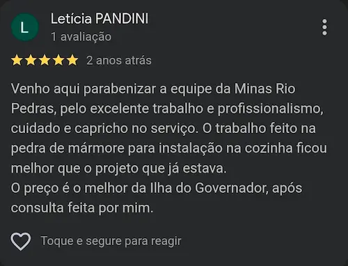 Avaliação Google — cliente 1